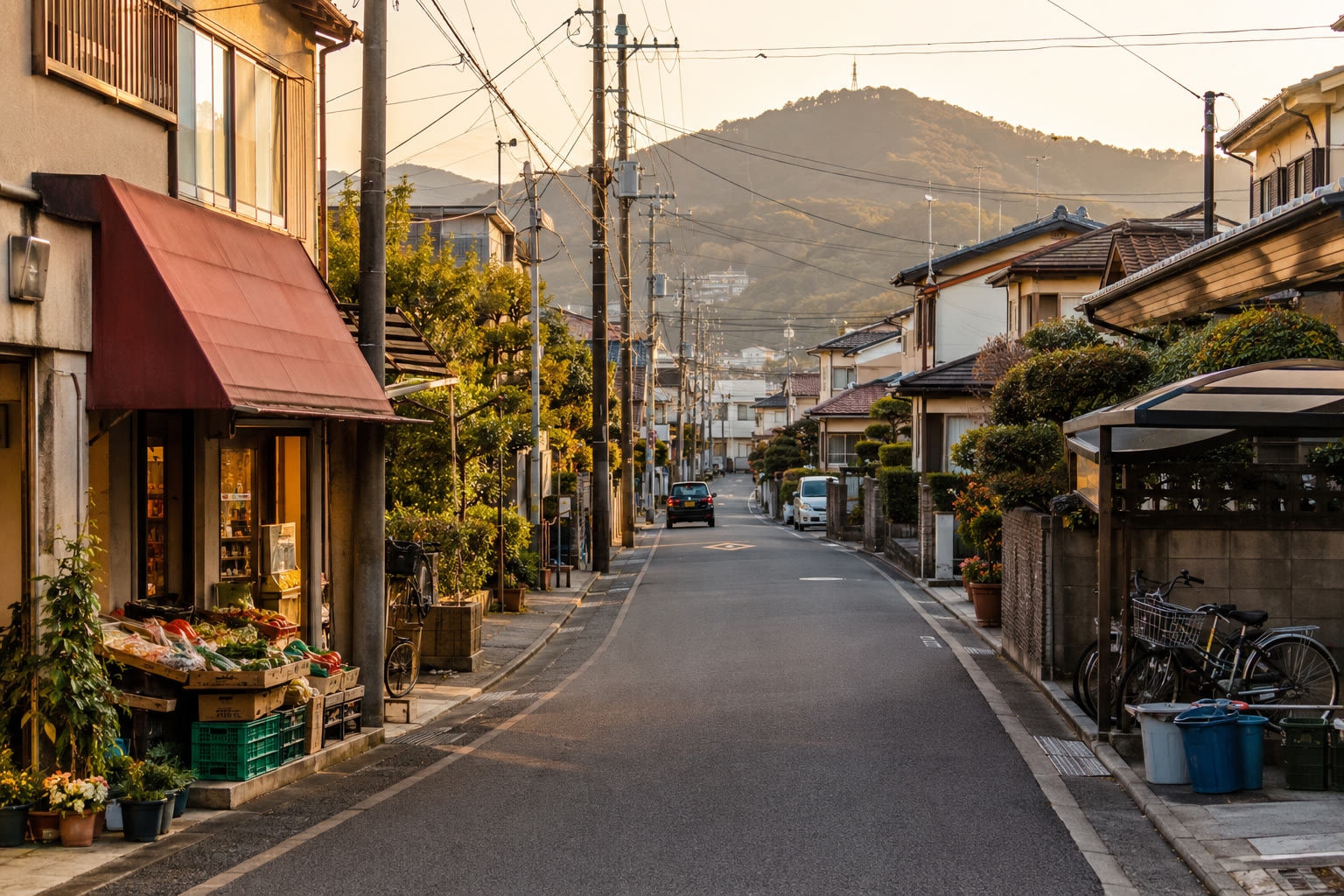 Everyday neighborhood street in Japan